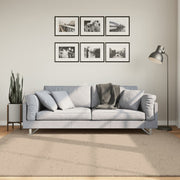 Vloerkleed HUARTE 200x200 cm zandkleurig laagpolig wasbaar