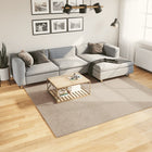 Vloerkleed 240x240 cm zandkleurig laagpolig wasbaar