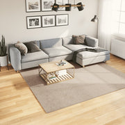 Vloerkleed 240x240 cm zandkleurig laagpolig wasbaar
