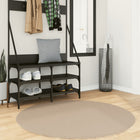 Vloerkleed rond 120 cm zandkleurig wasbaar