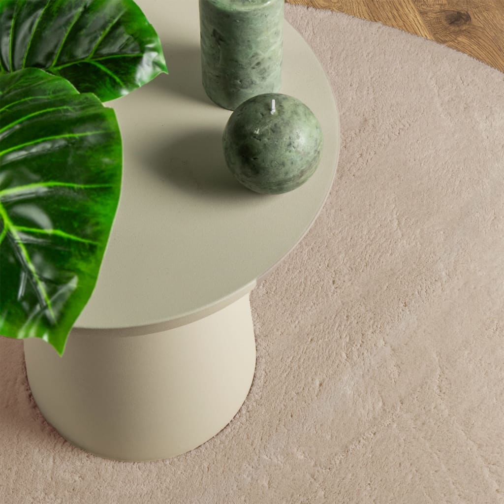 Vloerkleed Huarte Laagpolig Zacht Wasbaar Kleurig Zand Ø 200 cm