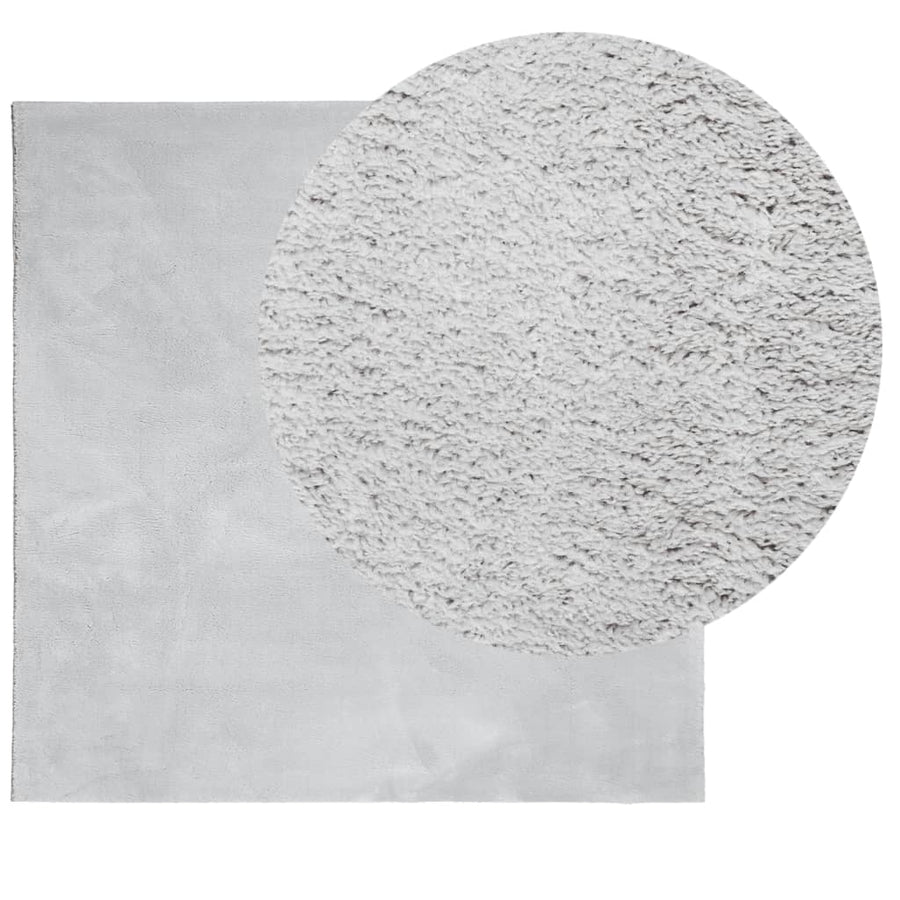 Vloerkleed Huarte Laagpolig Zacht Wasbaar Grijs 240 x 240 cm