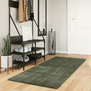 Vloerkleed 80x200 cm bosgroen laagpolig wasbaar