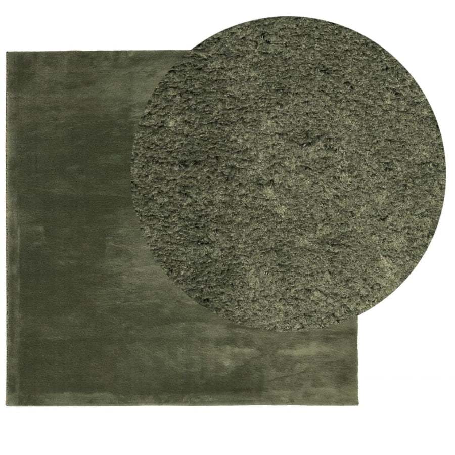 Vloerkleed Huarte Laagpolig Zacht Wasbaar Bos Groen 120 x 120 cm
