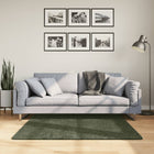 Vloerkleed 120x120 cm bosgroen laagpolig zacht wasbaar