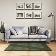 Vloerkleed 120x120 cm bosgroen laagpolig zacht wasbaar