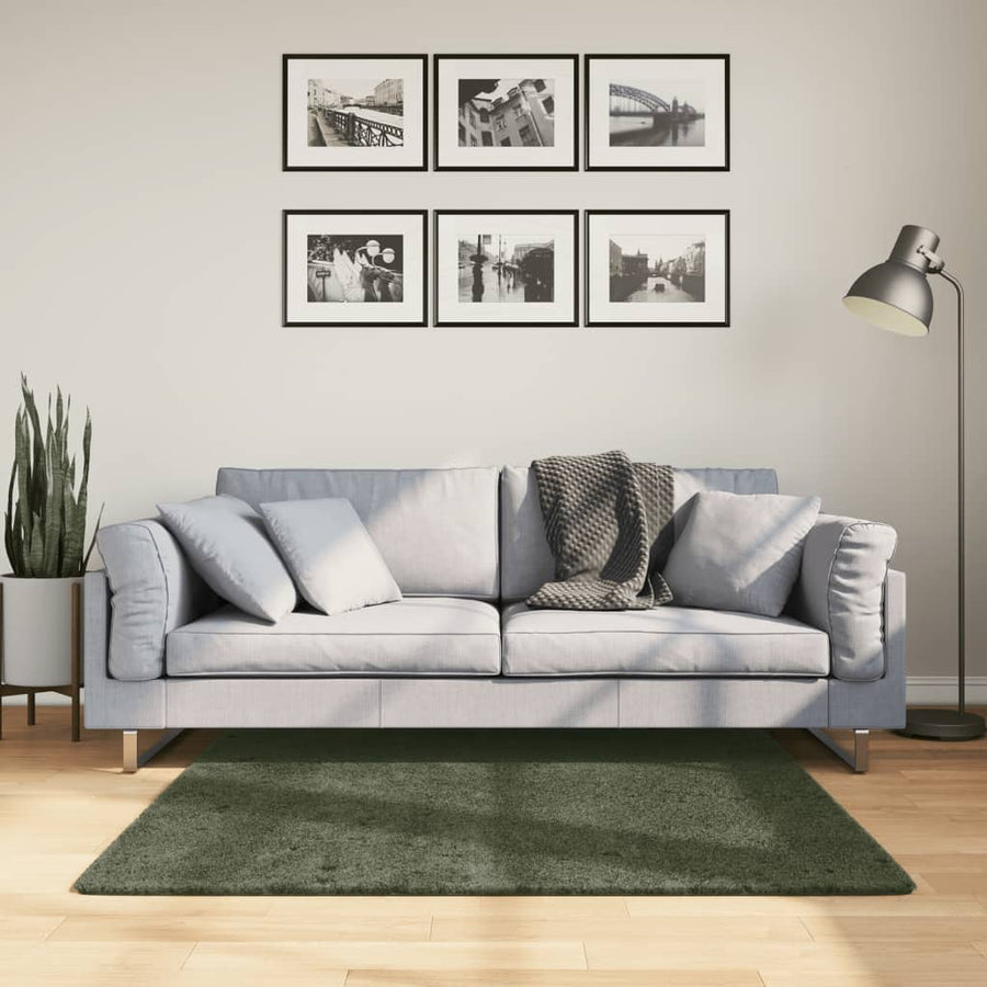Vloerkleed Huarte Laagpolig Zacht Wasbaar Bos Groen 120 x 120 cm