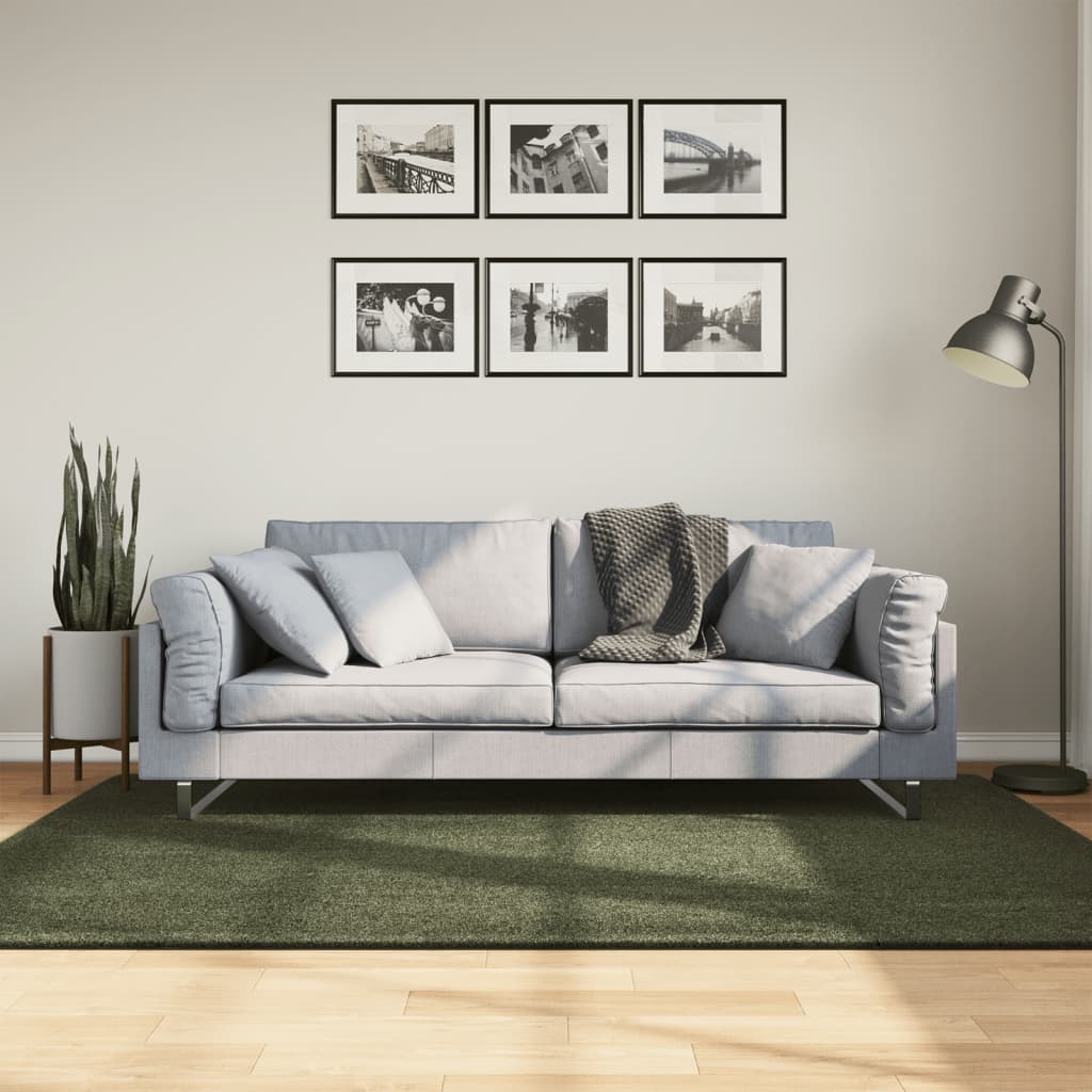 Vloerkleed Huarte Laagpolig Zacht Wasbaar Bos Groen 140 x 200 cm