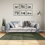 Vloerkleed 160x160 cm bosgroen laagpolig