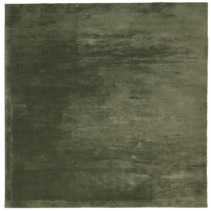 Vloerkleed HUARTE laagpolig zacht wasbaar 200x200 cm bosgroen