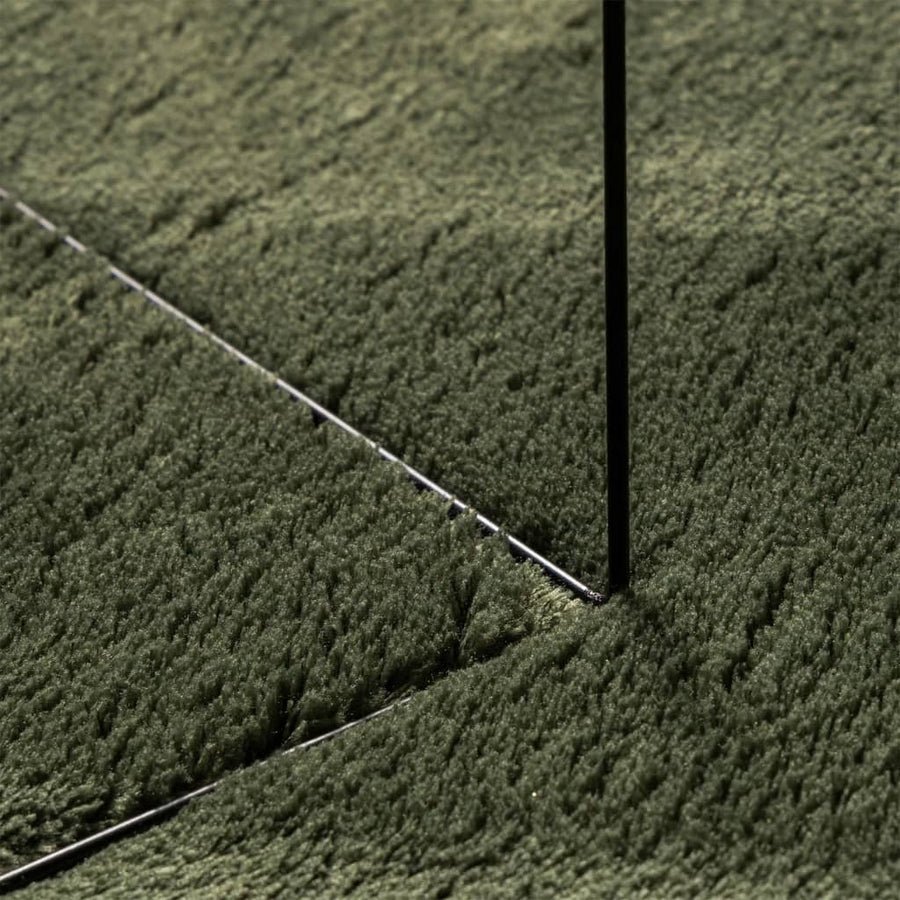 Vloerkleed HUARTE laagpolig zacht wasbaar 200x200 cm bosgroen