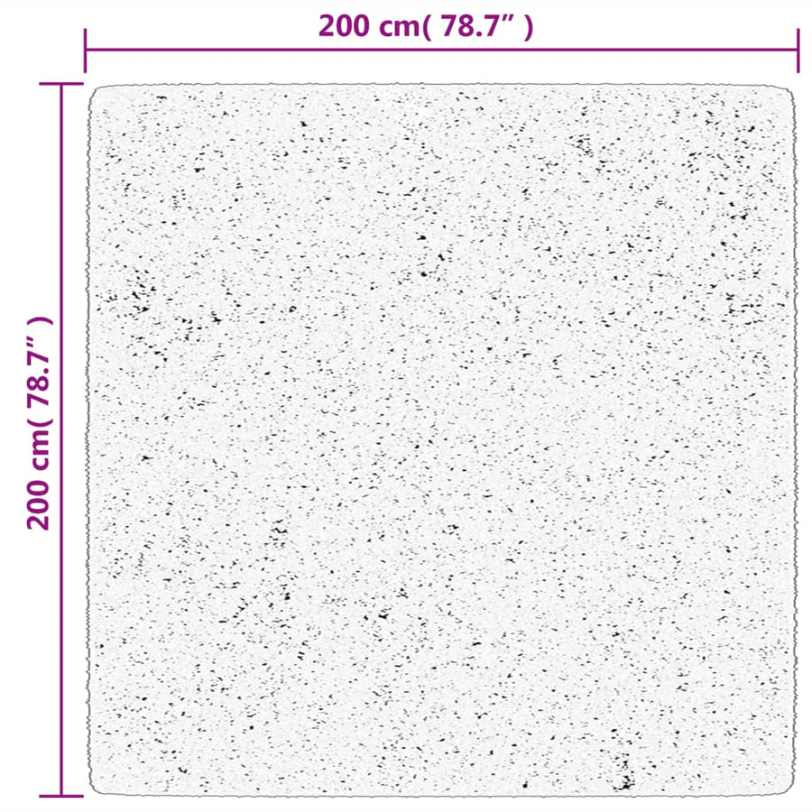 Vloerkleed HUARTE laagpolig zacht wasbaar 200x200 cm bosgroen