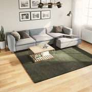 Vloerkleed 240x240 cm bosgroen laagpolig wasbaar