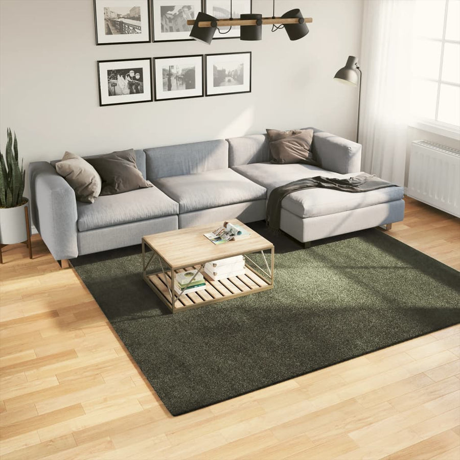 Vloerkleed Huarte Laagpolig Zacht Wasbaar Bos Groen 240 x 240 cm