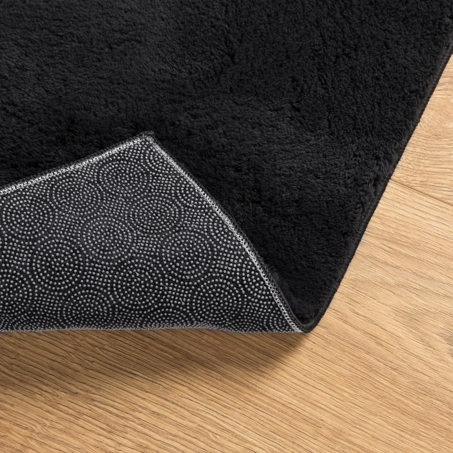 Vloerkleed Huarte Laagpolig Zacht Wasbaar Zwart 60 x 110 cm
