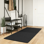 Vloerkleed 80x200 cm zwart wasbaar laagpolig