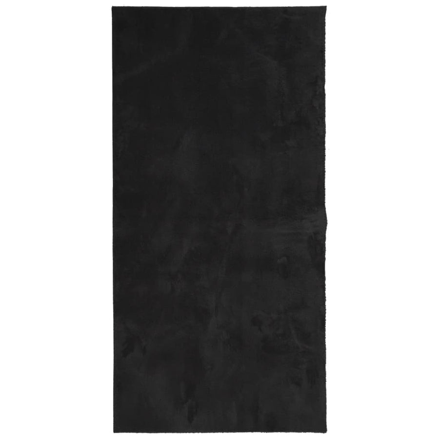 Vloerkleed Huarte Laagpolig Zacht Wasbaar Zwart 100 x 200 cm