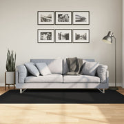 Vloerkleed 100x200 cm zwart laagpolig wasbaar