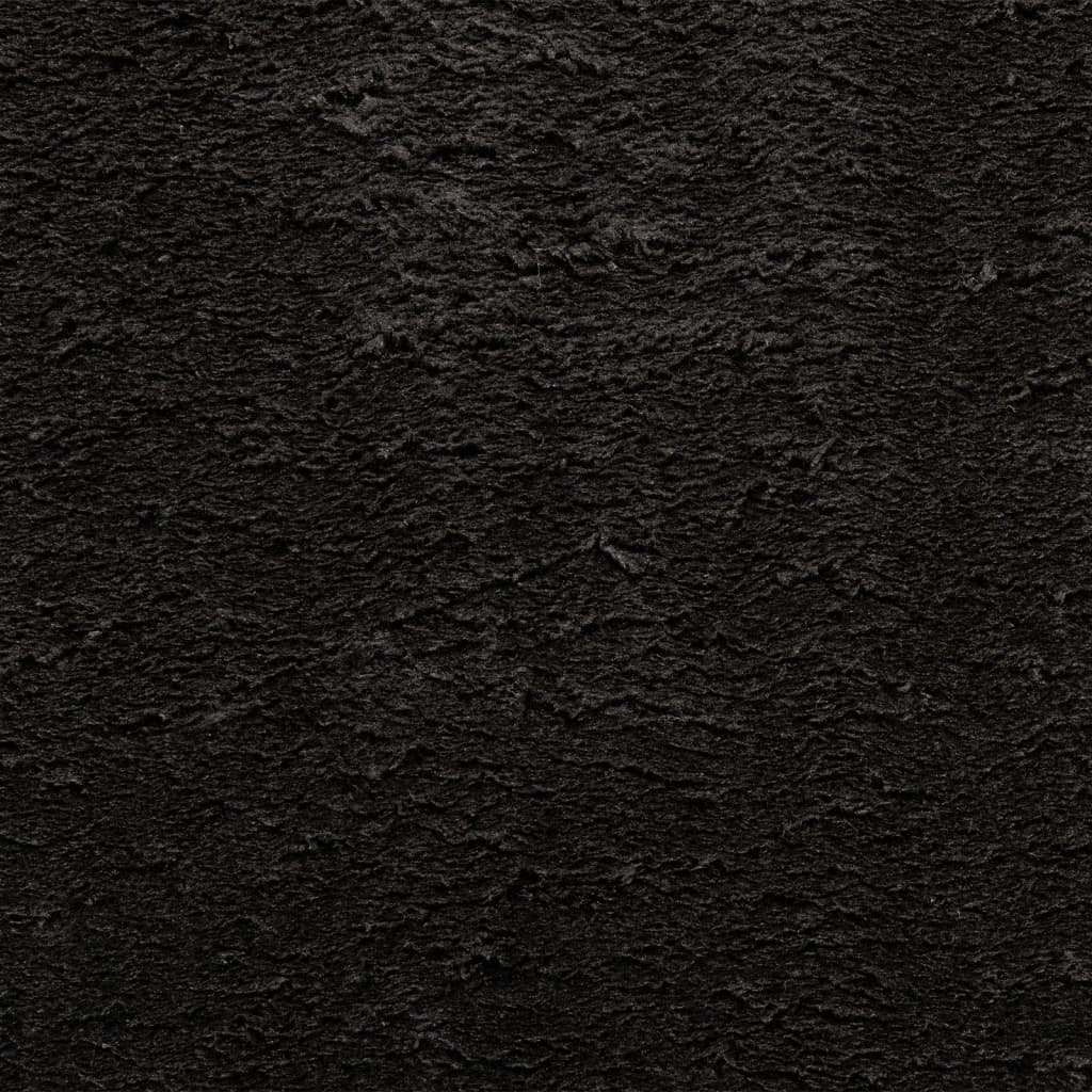 Vloerkleed Huarte Laagpolig Zacht Wasbaar Zwart 120 x 120 cm