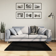 Vloerkleed 120x120 cm zwart laagpolig polyester