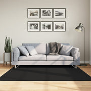 Vloerkleed 160x160 cm zwart laagpolig wasbaar