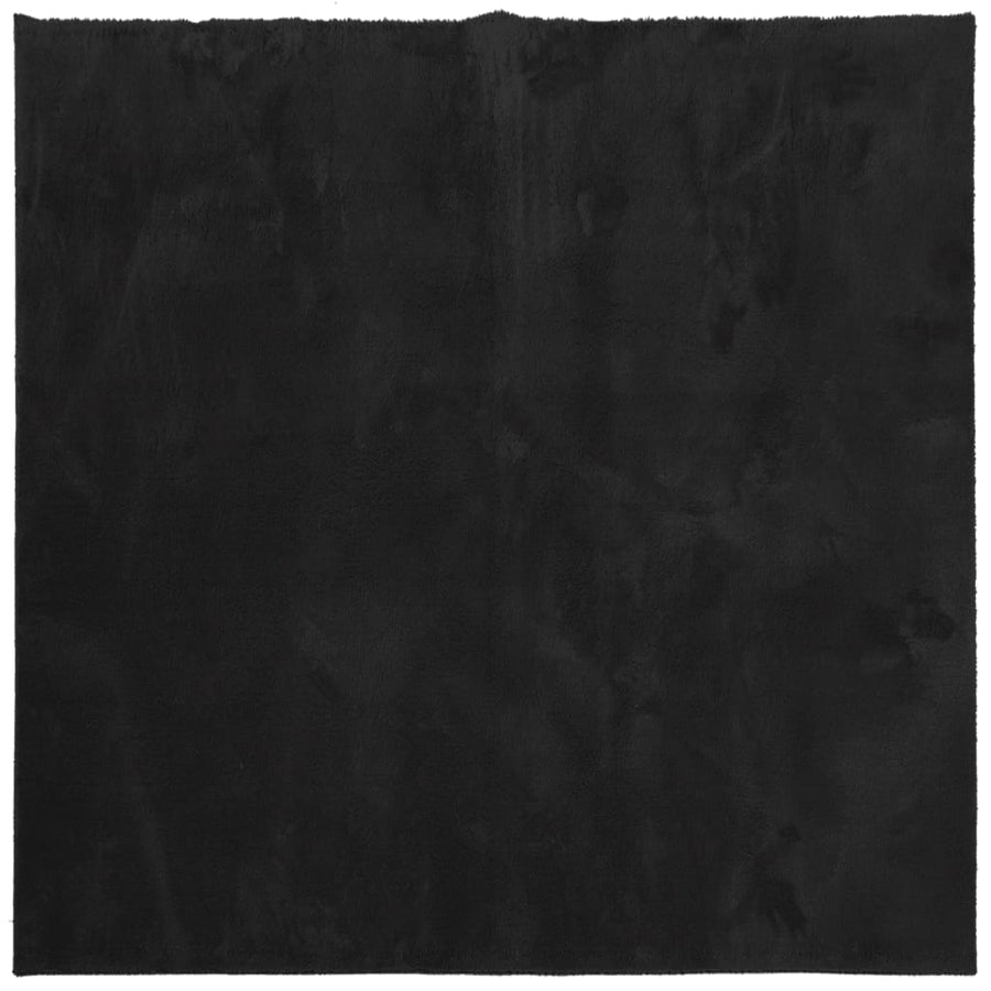 Vloerkleed Huarte Laagpolig Zacht Wasbaar Zwart 200 x 200 cm