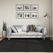 Vloerkleed 200x200 cm laagpolig zacht wasbaar zwart
