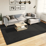 Vloerkleed 240x340 cm zwart laagpolig wasbaar
