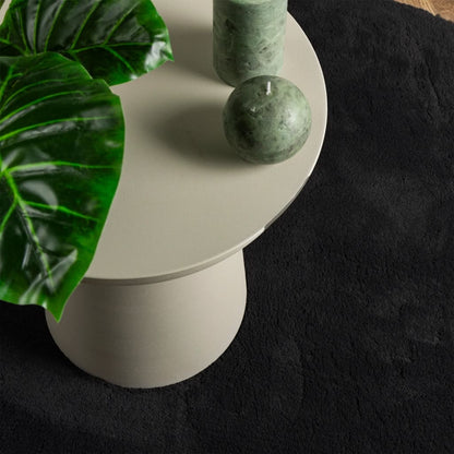 Vloerkleed Huarte Laagpolig Zacht Wasbaar Zwart Ø 100 cm