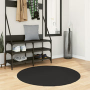 Vloerkleed rond Ø 100 cm zwart wasbaar