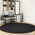 Vloerkleed HUARTE Ø 200 cm zwart wasbaar