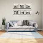 Vloerkleed 160x160 cm laagpolig zacht wasbaar blauw