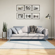 Vloerkleed 160x160 cm laagpolig zacht wasbaar blauw