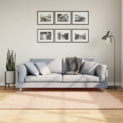 Vloerkleed 160x160 cm roze laagpolig zacht wasbaar