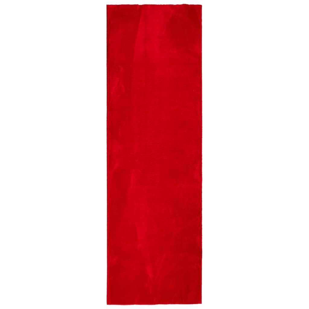 Vloerkleed HUARTE laagpolig zacht wasbaar 80x250 cm rood 80 x 250 cm