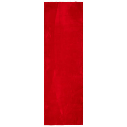 Vloerkleed HUARTE laagpolig zacht wasbaar 80x250 cm rood 80 x 250 cm