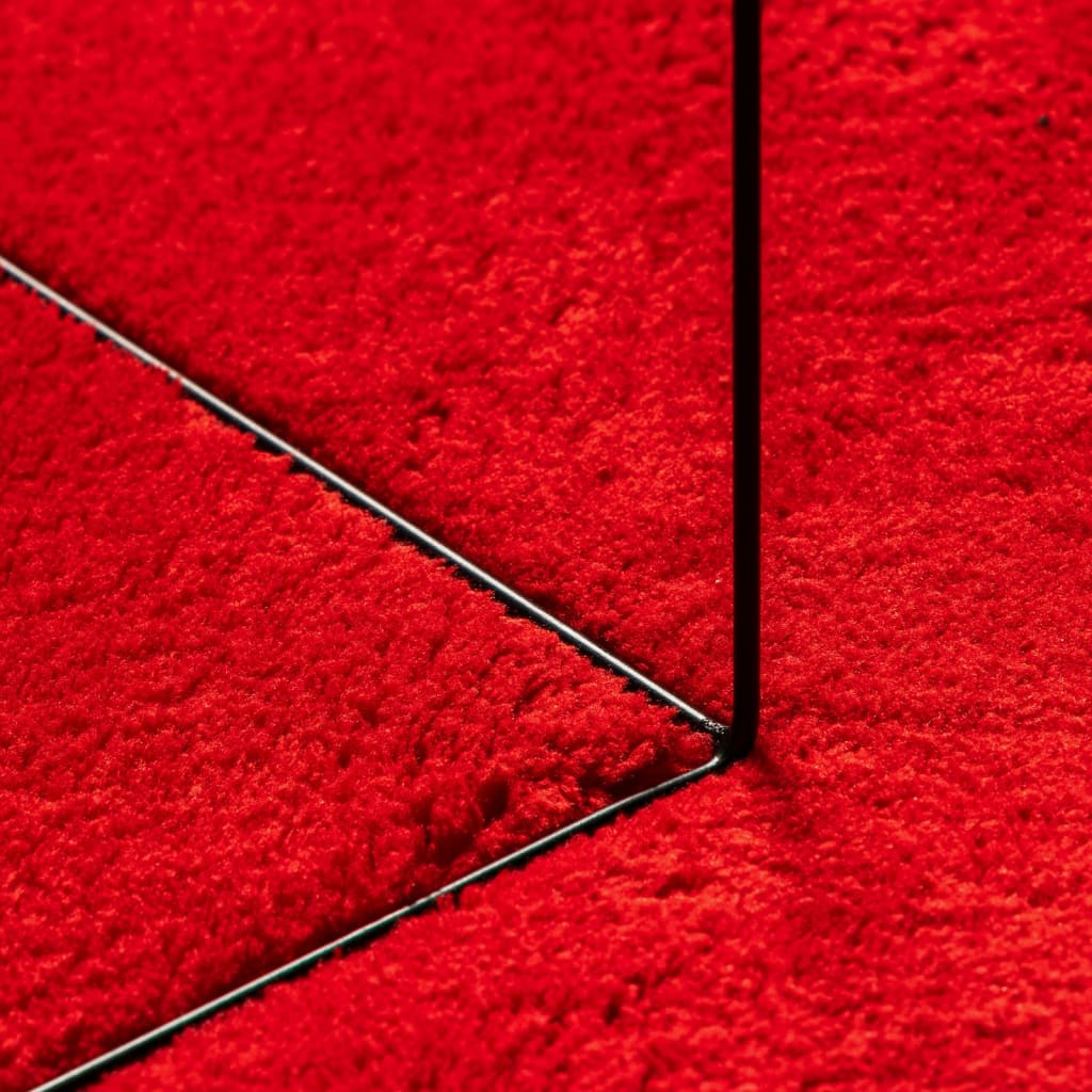 Vloerkleed HUARTE laagpolig zacht wasbaar 80x250 cm rood 80 x 250 cm