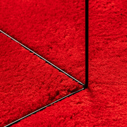 Vloerkleed HUARTE laagpolig zacht wasbaar 80x250 cm rood 80 x 250 cm