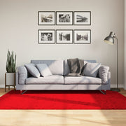 Vloerkleed 140x200 cm rood laagpolig zacht wasbaar