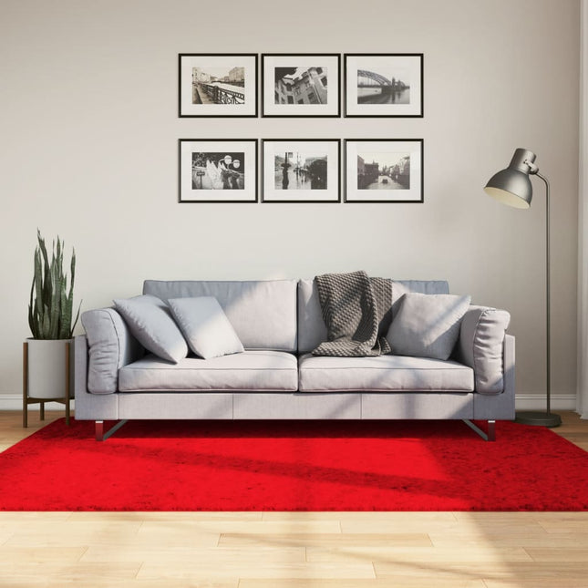 Vloerkleed HUARTE laagpolig zacht wasbaar 140x200 cm rood 140 x 200 cm