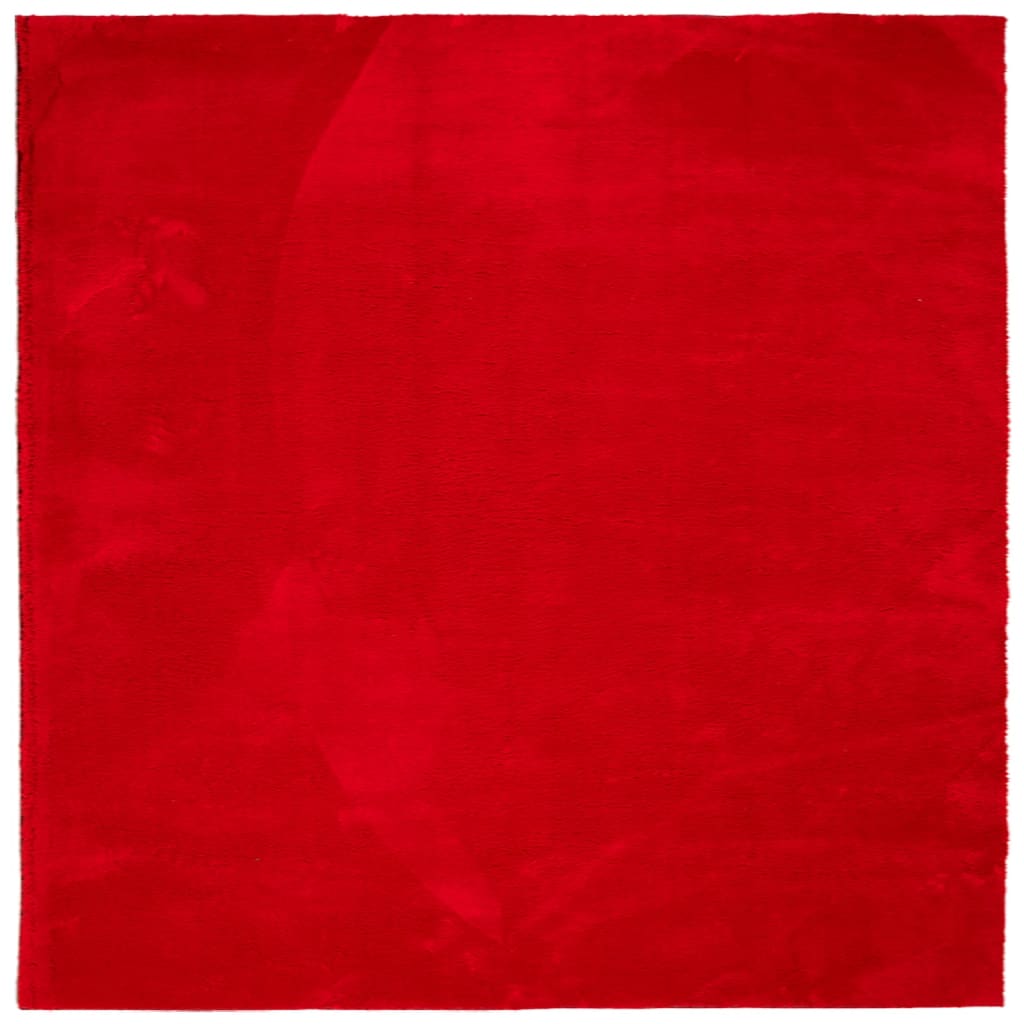Vloerkleed HUARTE laagpolig zacht wasbaar 160x160 cm rood 160 x 160 cm