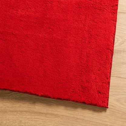 Vloerkleed HUARTE laagpolig zacht wasbaar 160x160 cm rood 160 x 160 cm