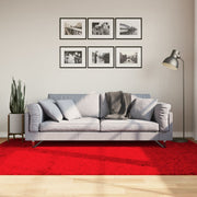 Vloerkleed 160x230 cm rood laagpolig wasbaar