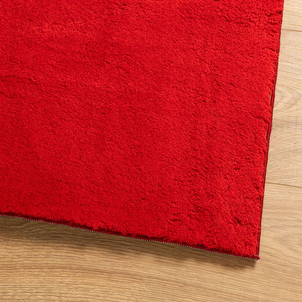 Vloerkleed Huarte Laagpolig Zacht Wasbaar Rood 200 x 280 cm