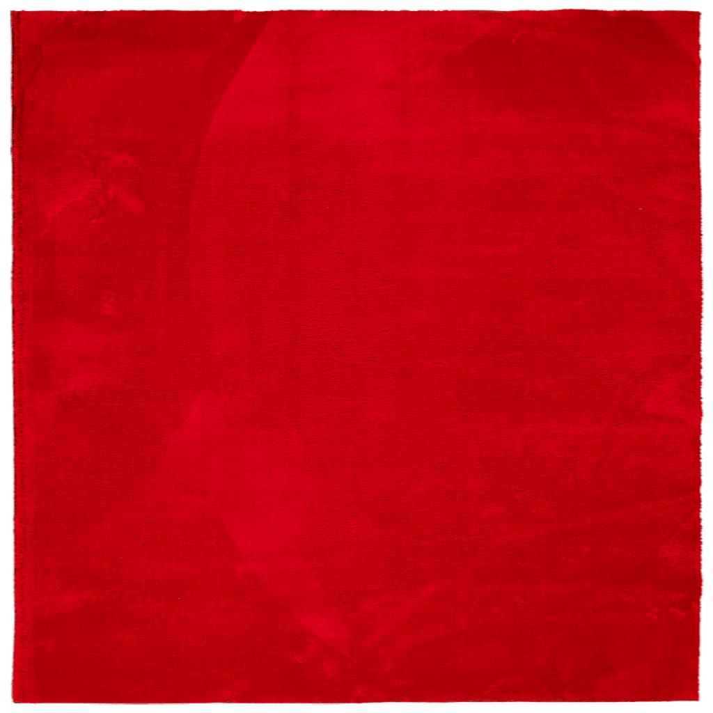 Vloerkleed HUARTE laagpolig zacht wasbaar 240x240 cm rood 240 x 240 cm