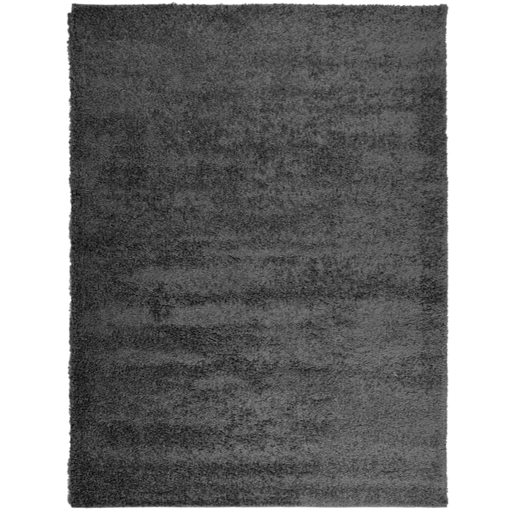 Vloerkleed Shaggy Hoogpolig Modern 300X400 Cm Antraciet