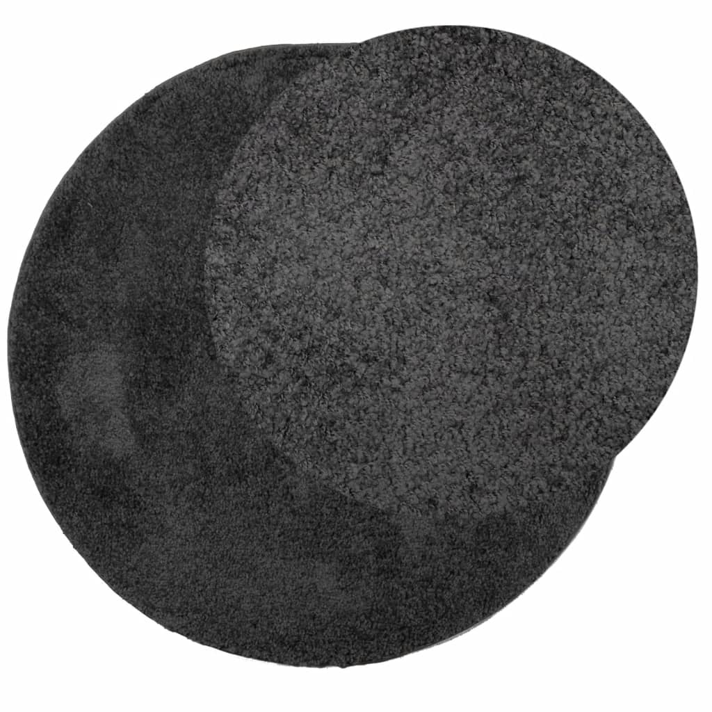 Vloerkleed Pamplona Shaggy Hoogpolig Modern Antraciet Ø 80 cm