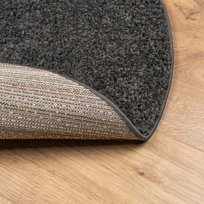 Vloerkleed Pamplona Shaggy Hoogpolig Modern Antraciet Ø 80 cm