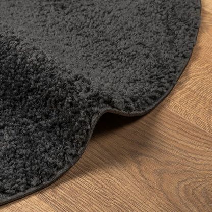 Vloerkleed Pamplona Shaggy Hoogpolig Modern Antraciet Ø 80 cm