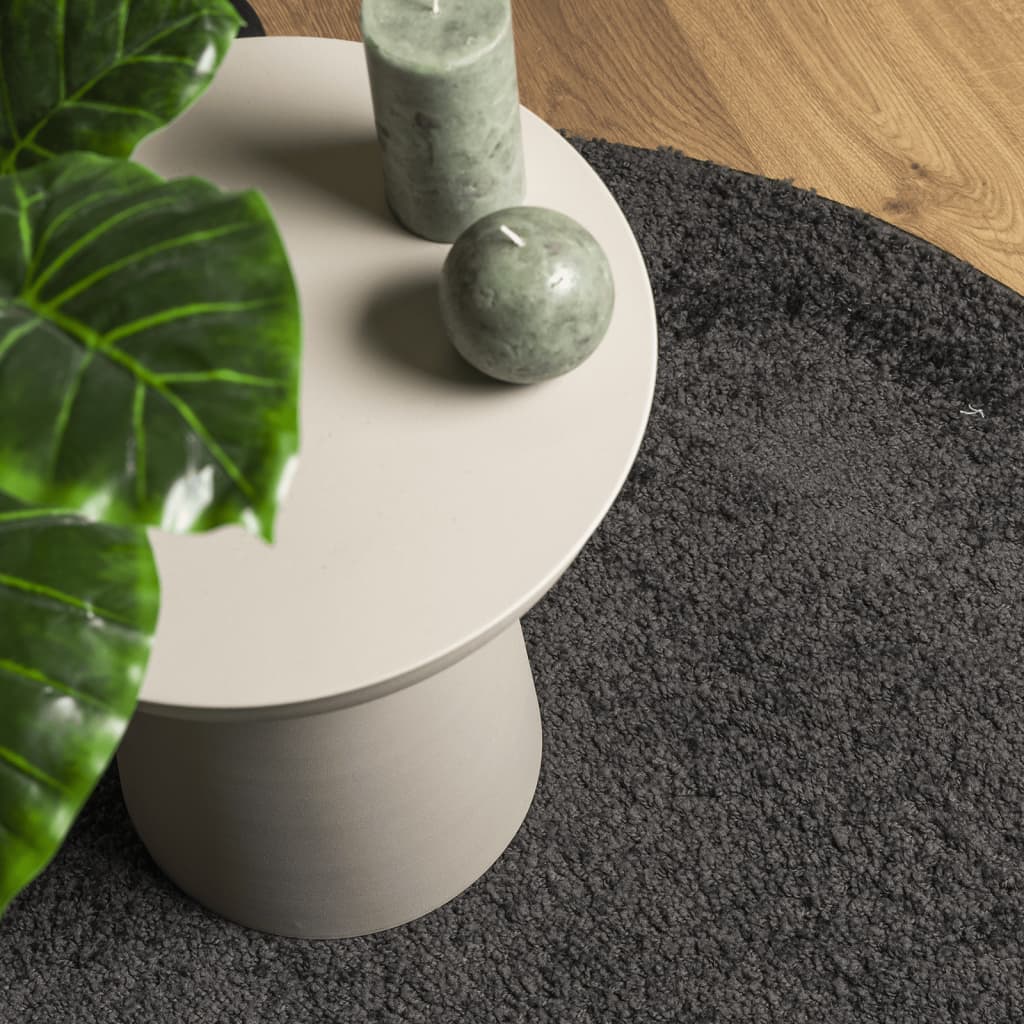 Vloerkleed Pamplona Shaggy Hoogpolig Modern Antraciet Ø 80 cm